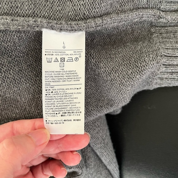 NWOT Banana Republic Charcoal Heather Sweater Jacket Size Large - Picture 5 of 5